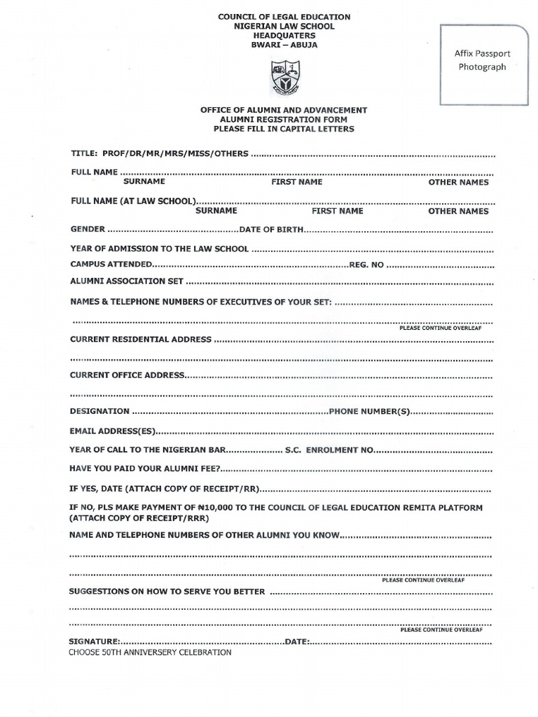 Alumni Registration Form | PDF