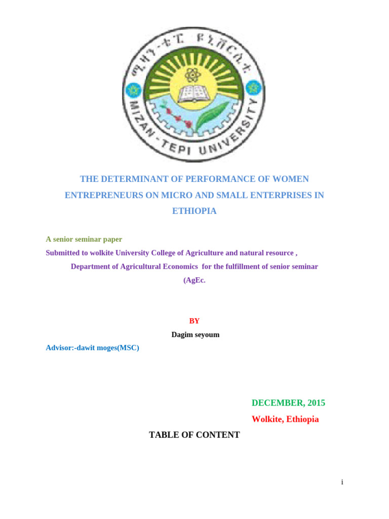 Determinants of Women Entrepreneurs in MSEs | PDF | Entrepreneurship ...