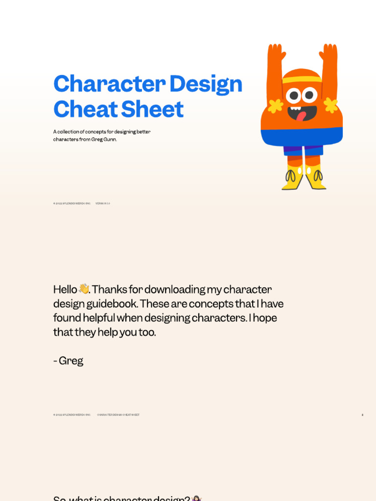 Character Design Concepts Cheat Sheet | PDF