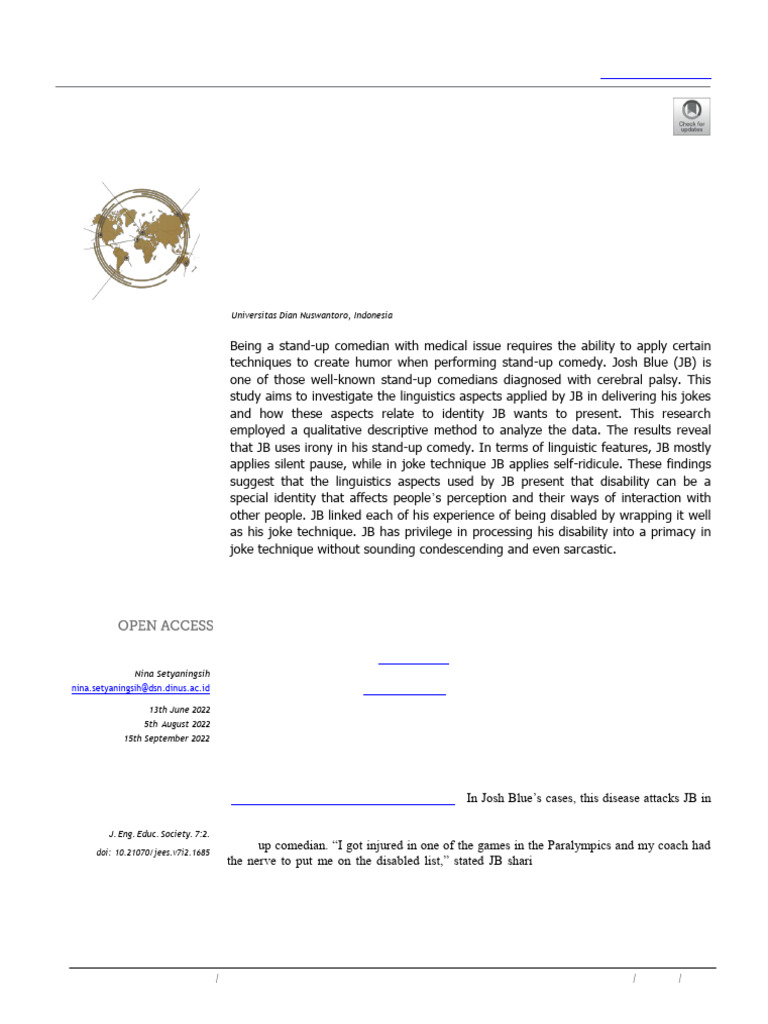 Humor and Identity in The Performance of A Stand-U | PDF | Jokes | Irony