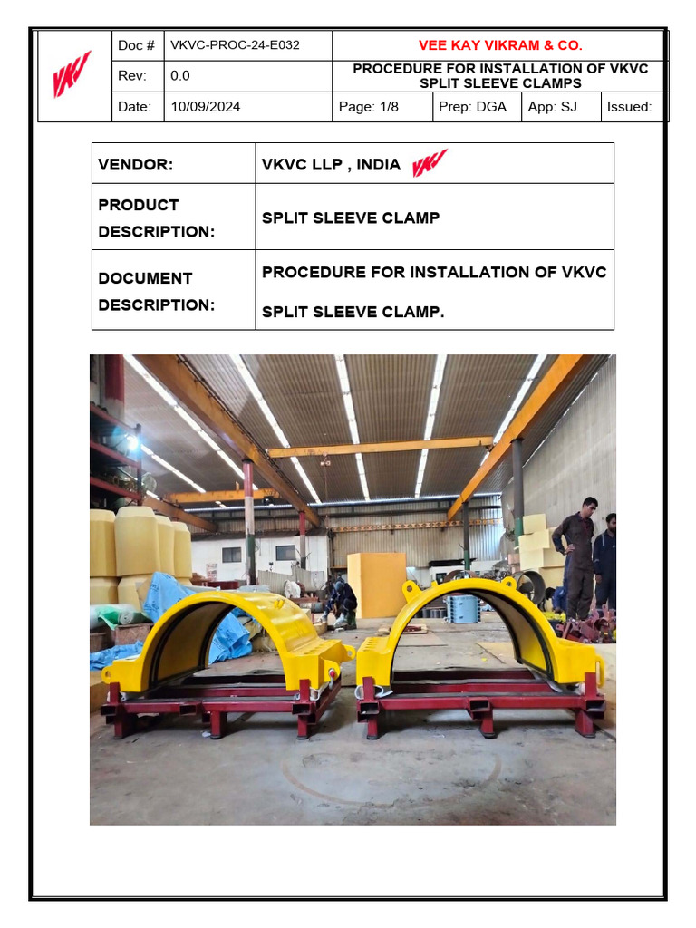 VKVC Split Sleeve Clamp Installation Guide | PDF | Pipe (Fluid ...