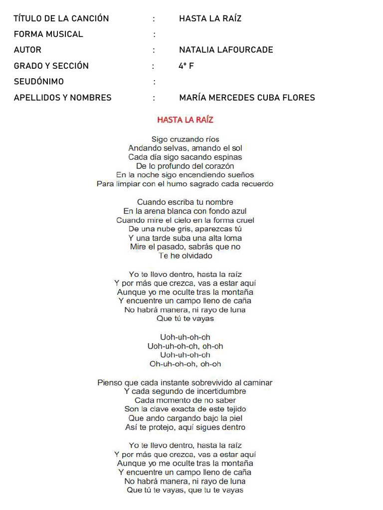 Hasta La Raíz | PDF