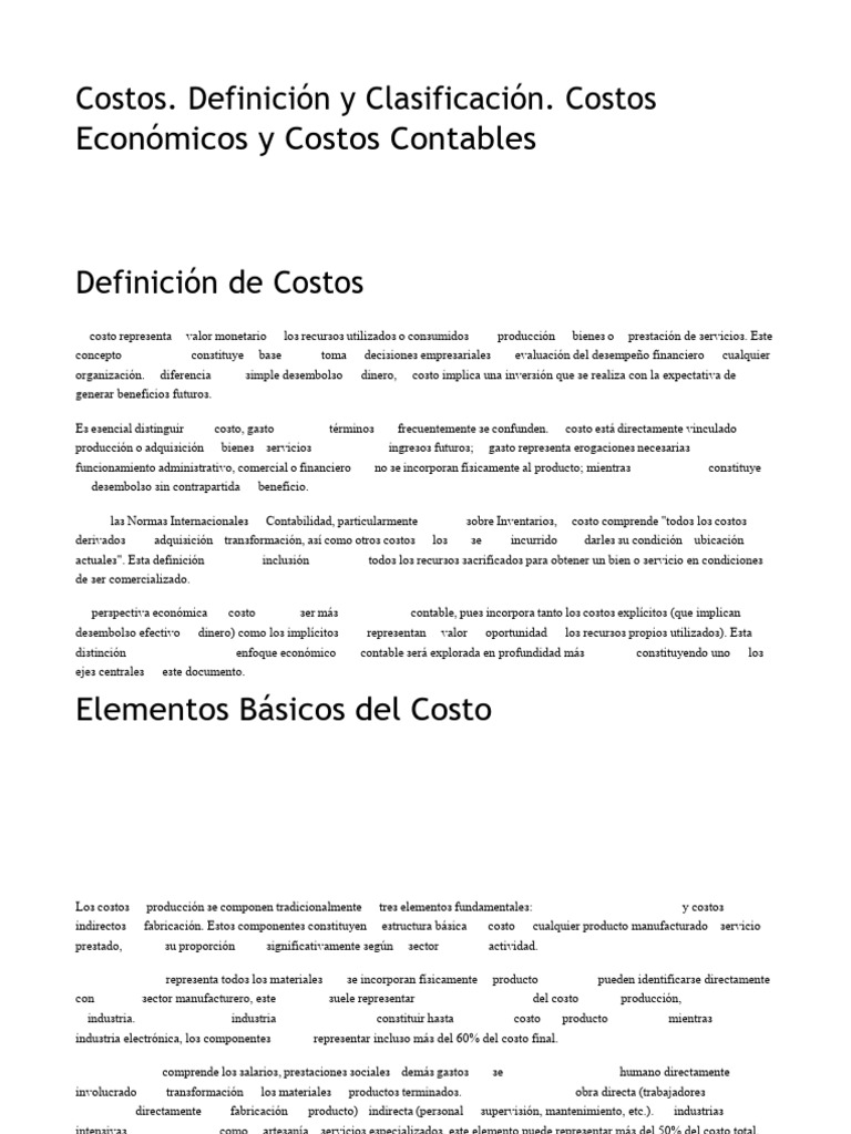 Clasificación y Definición de Costos Empresariales | PDF | Contabilidad ...