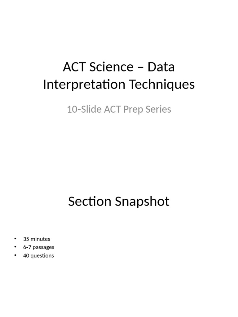 ACT Science Data Interpretation Guide | PDF