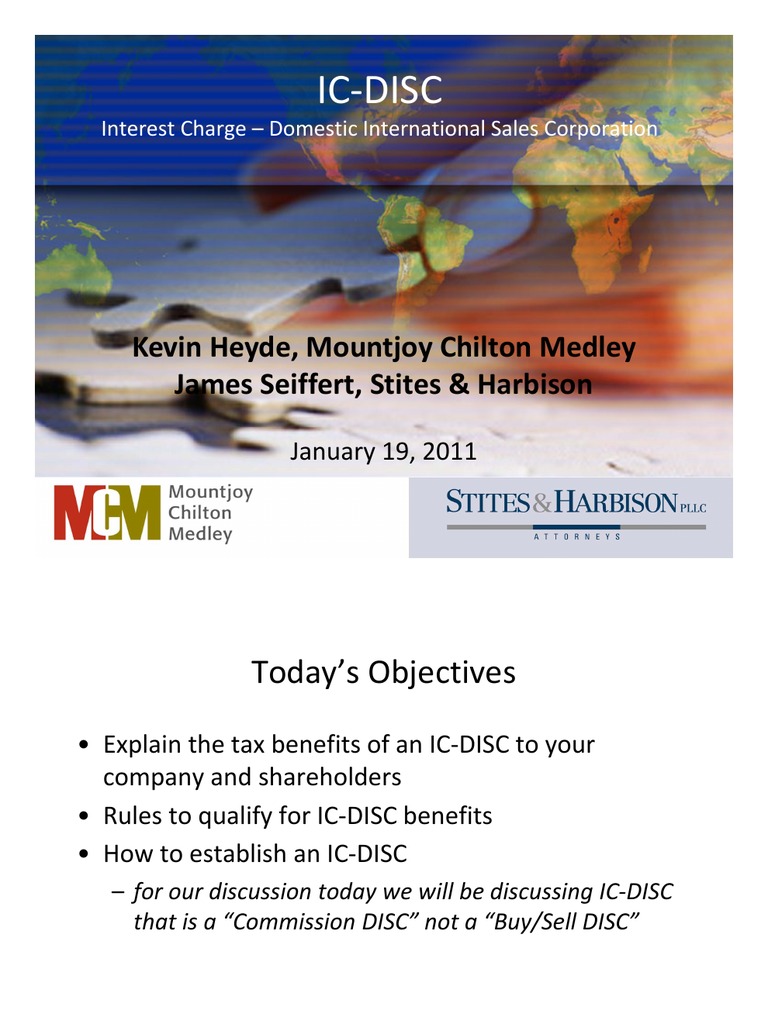 IC DISC Power Point Dividend Tax In The United States