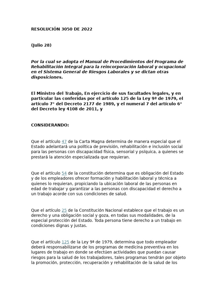 Manual de Rehabilitación Integral 2022 | PDF | Derecho laboral | Invalidez