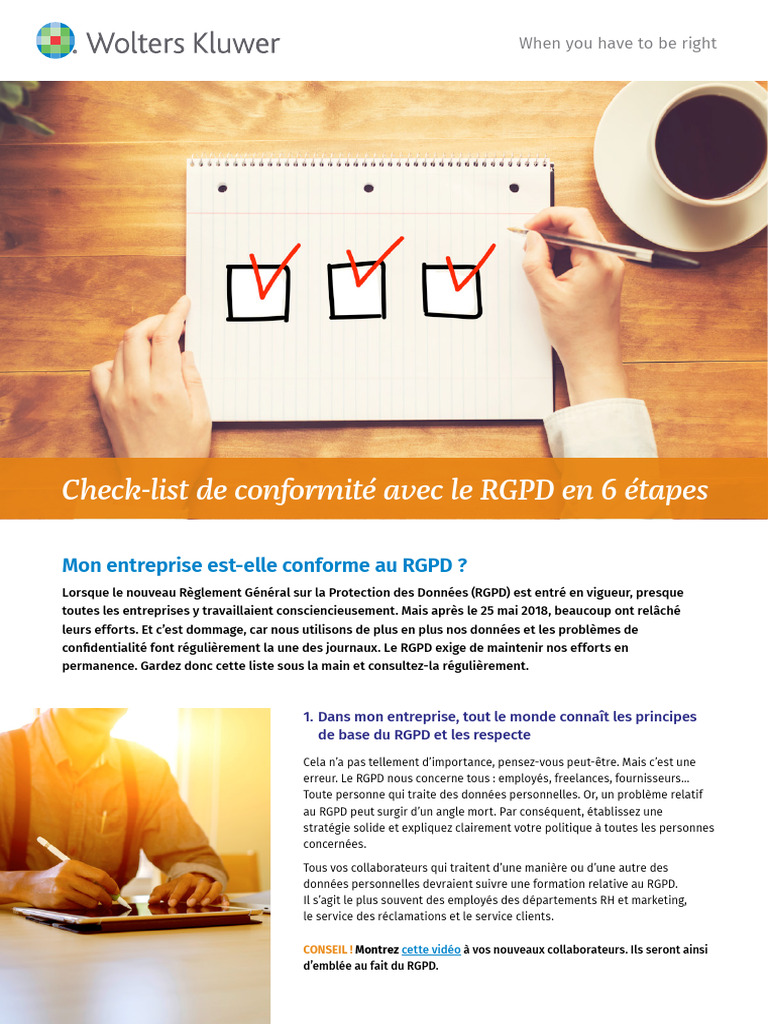 Checklist de Conformit Avec Le RGPD en 6 Tapes | PDF | Vie privée et ...