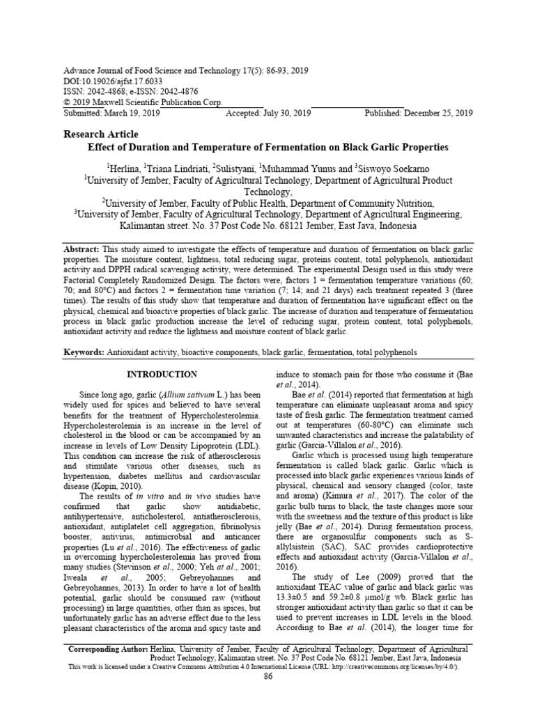 Effect of Duration and Temperature of Fermentation | PDF | Polyphenol ...
