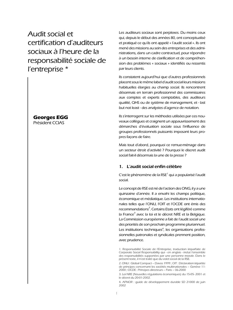 Évolution de l'audit social en RSE | PDF | Audit | Responsabilité ...
