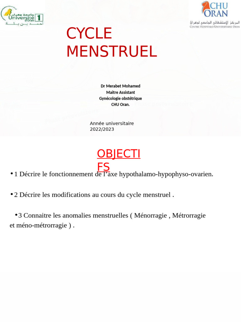 Comprendre Le Cycle Menstruel Pdf Cycle Menstruel Progestérone