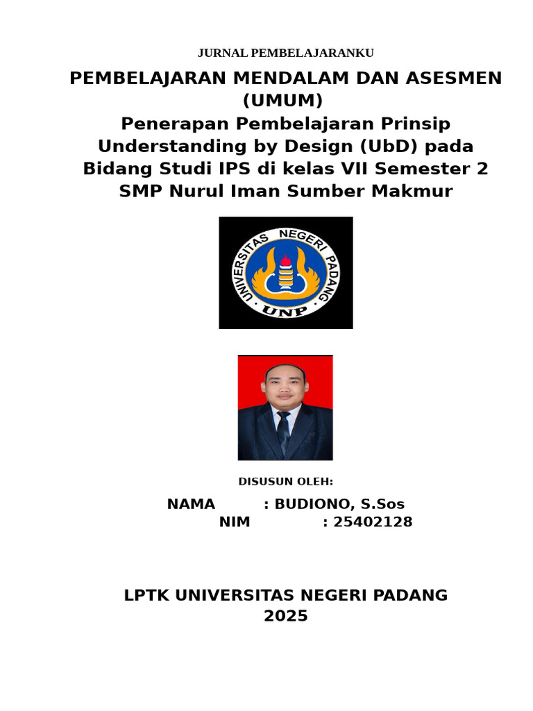 Jurnal Pembelajaran UbD Modul 1 PPG 2025 | PDF