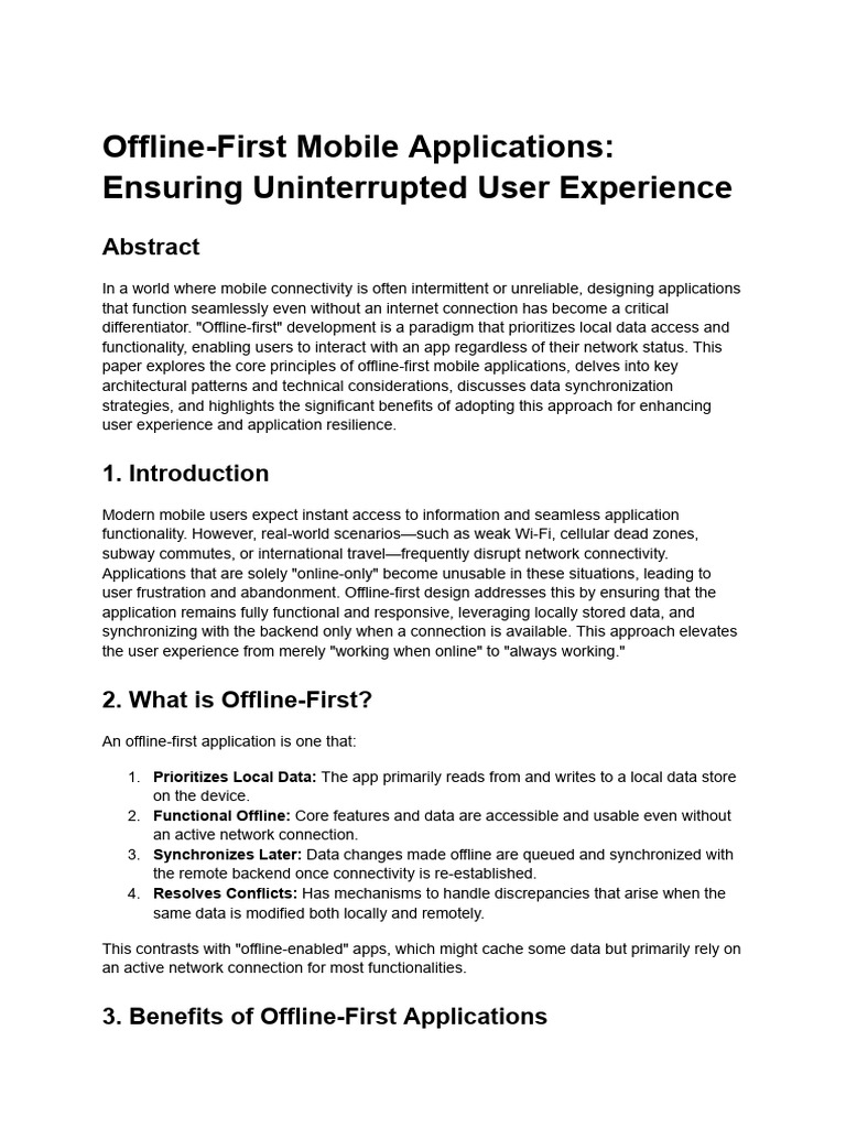 Offline-First Mobile App Strategies | PDF | Mobile App | Databases