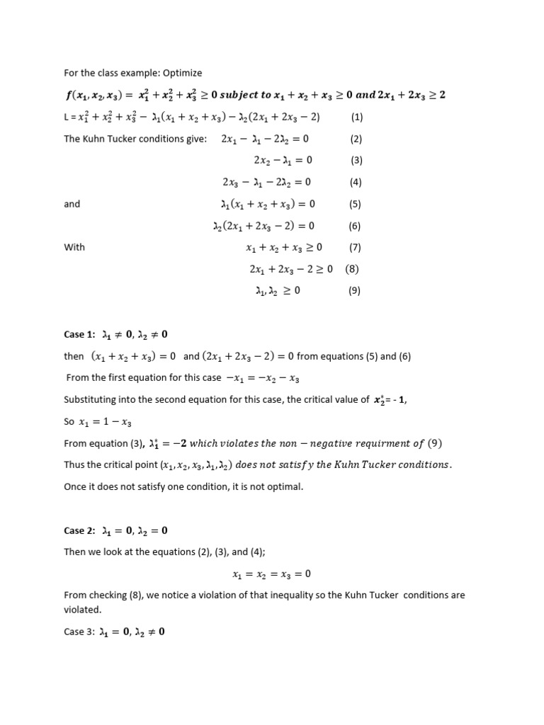 Class Example K-Tucker - 090805 | PDF