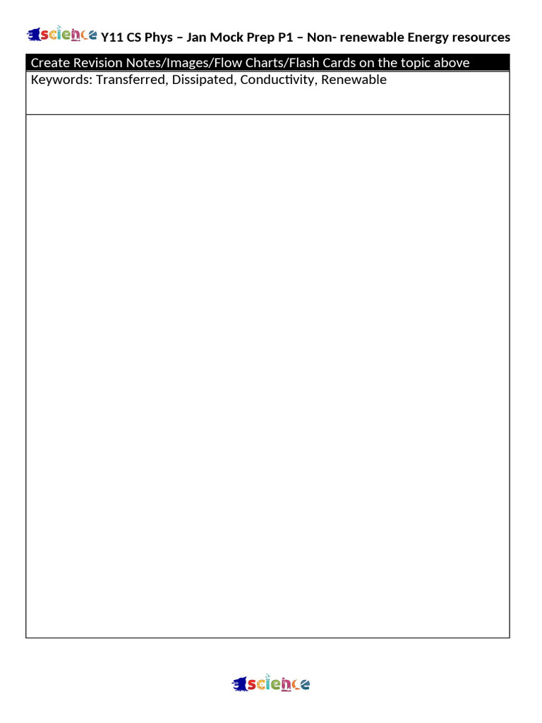 Y11 Physics: Energy Resources Revision Guide | PDF | Power Station ...