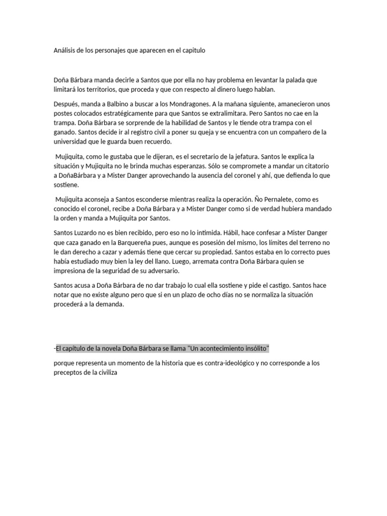 Análisis de Los Personajes Que Aparecen en El Capitulo | PDF