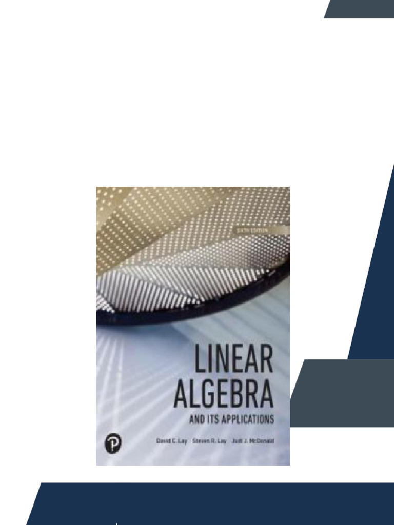 Linear Algebra and Its Applications 6th Edition by David C