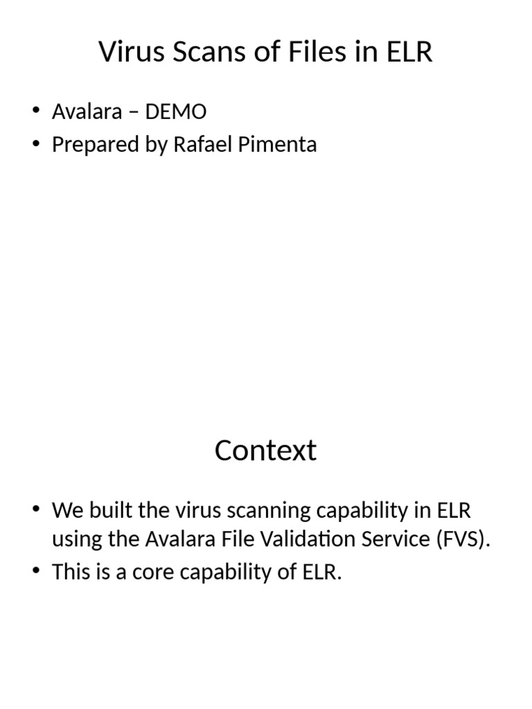 Virus Scans ELR Presentation | PDF