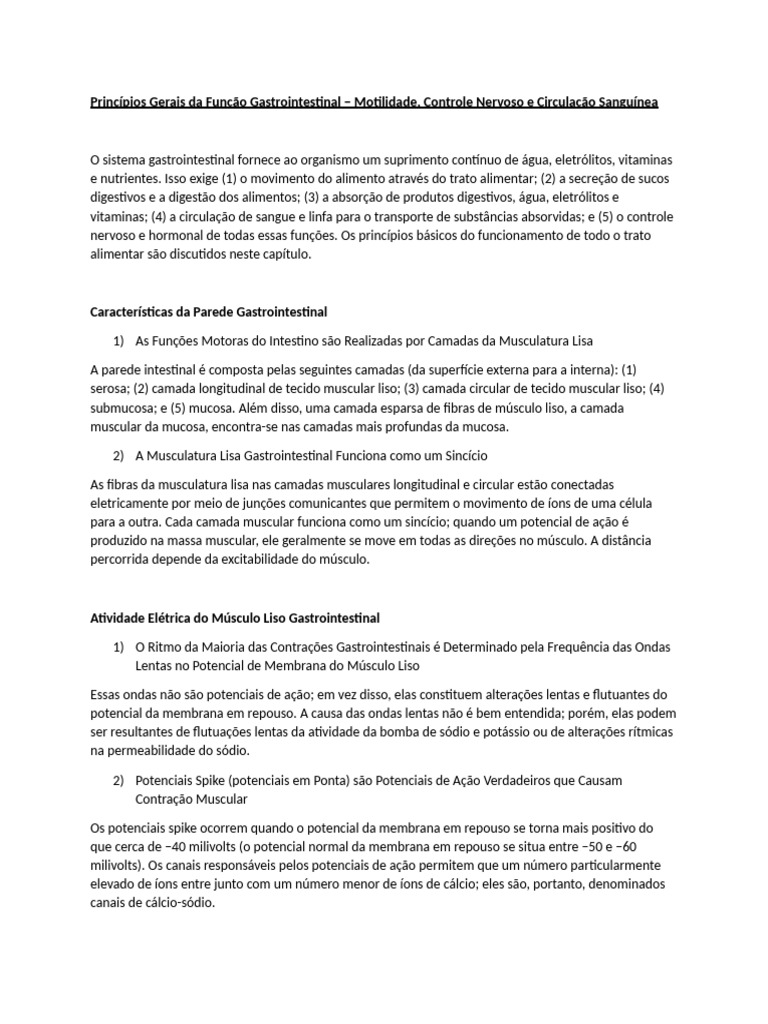 Estimulação Parassimpática e Função Gastrointestinal | PDF | Trato ...