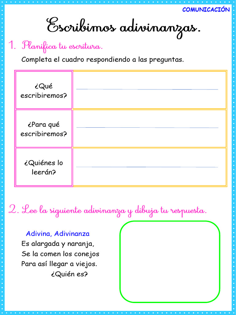 Adivinanzas para niños preescolares | PDF