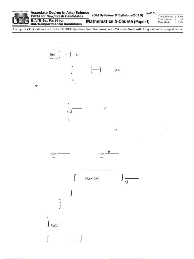 Advanced Calculus Problems and Solutions | PDF | Complex Analysis ...