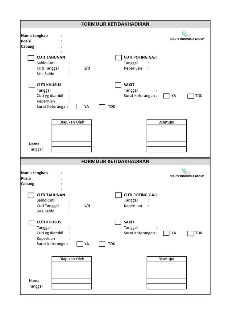 Form Cuti | PDF