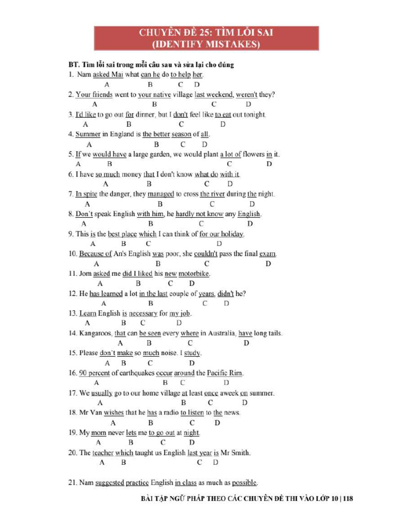 CD 25 - Indentify Mistakes | PDF