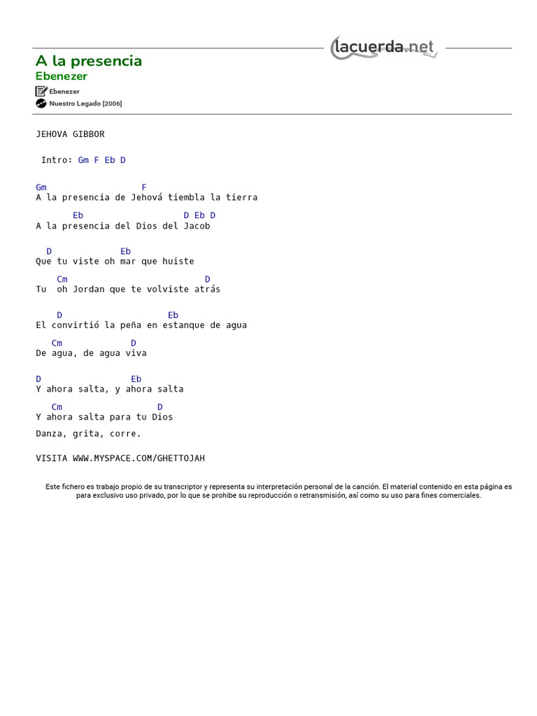 A La Presencia Ebenezer Acordes Pdf