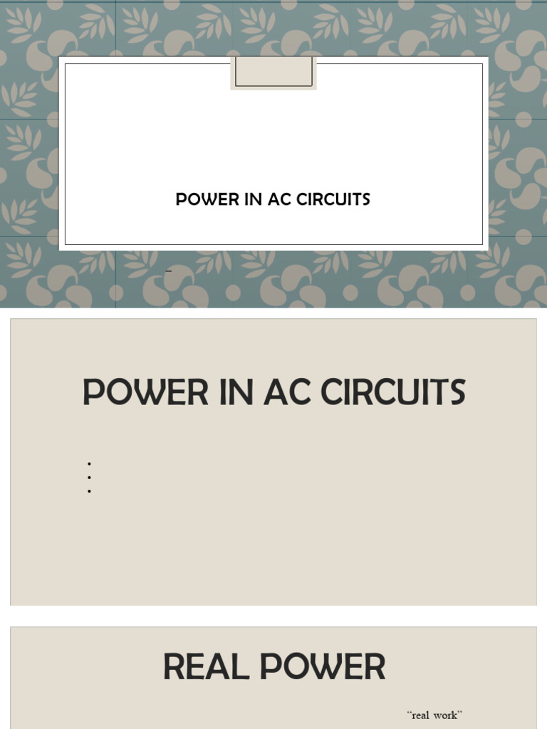 Power Types in AC Circuits Explained | PDF | Ac Power | Electrical ...