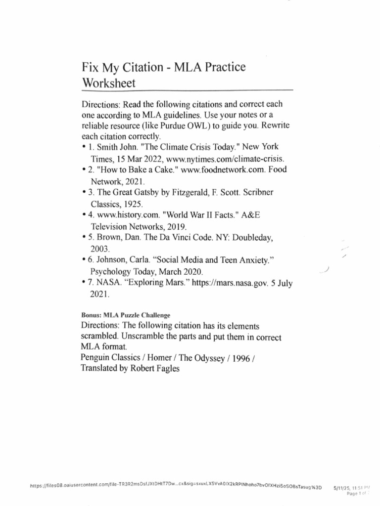 Fix My Citation | PDF