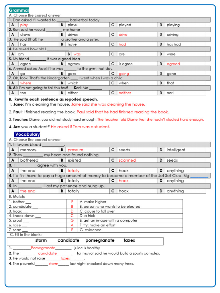 Grammar and Vocabulary Exercises | PDF | Chess | Chess Theory