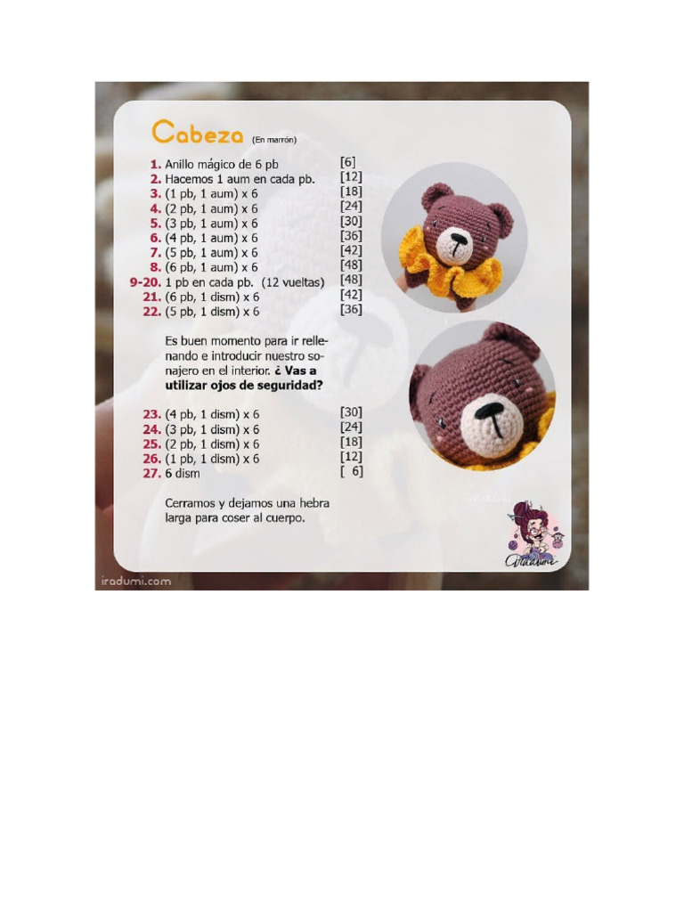 Patron Cabeza Oso Llavero | PDF