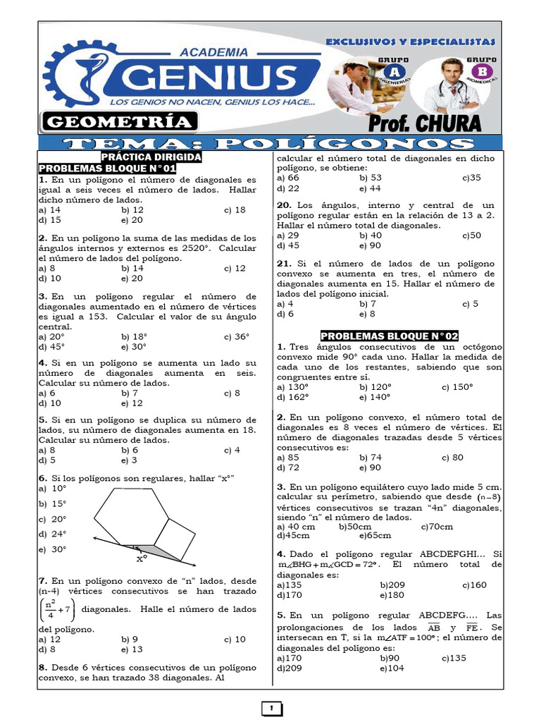 Balota 11 Poligonos | PDF | Ángulo | Triángulo