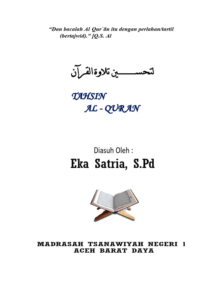 Dasar-Dasar Tahsin Al-Qur'an dan Tajwid | PDF