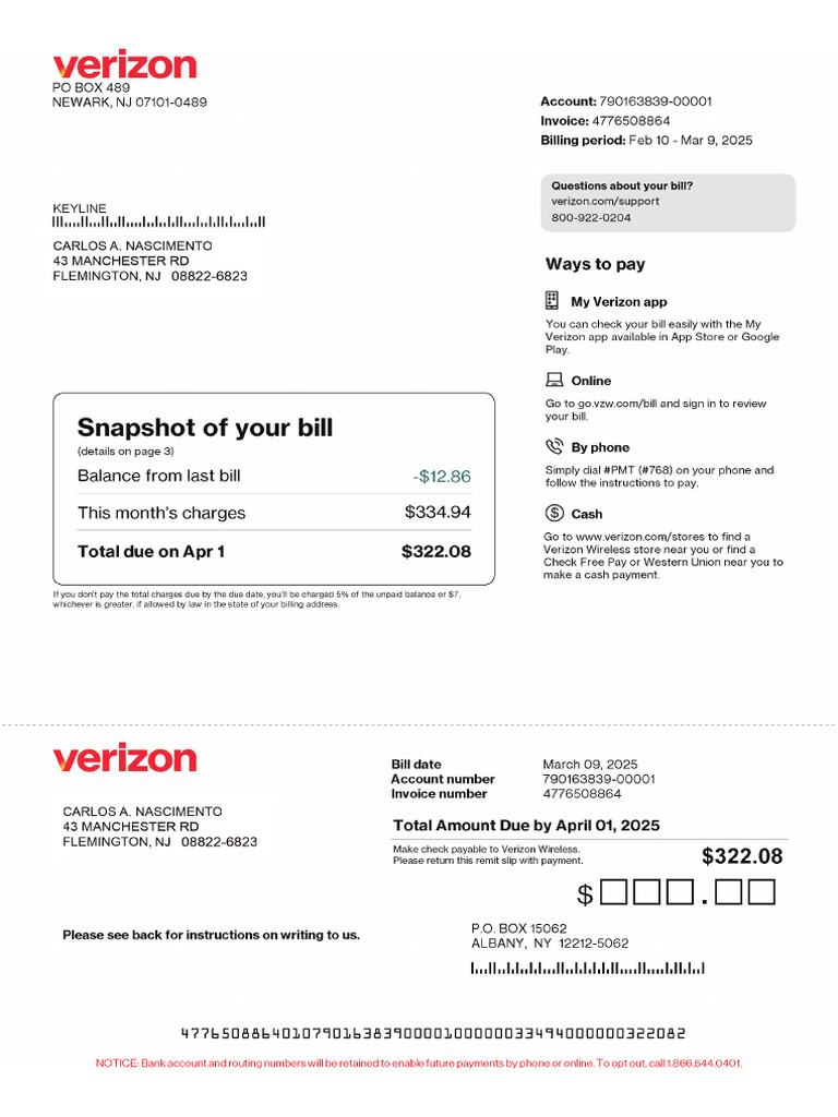 Bill Verizon | PDF