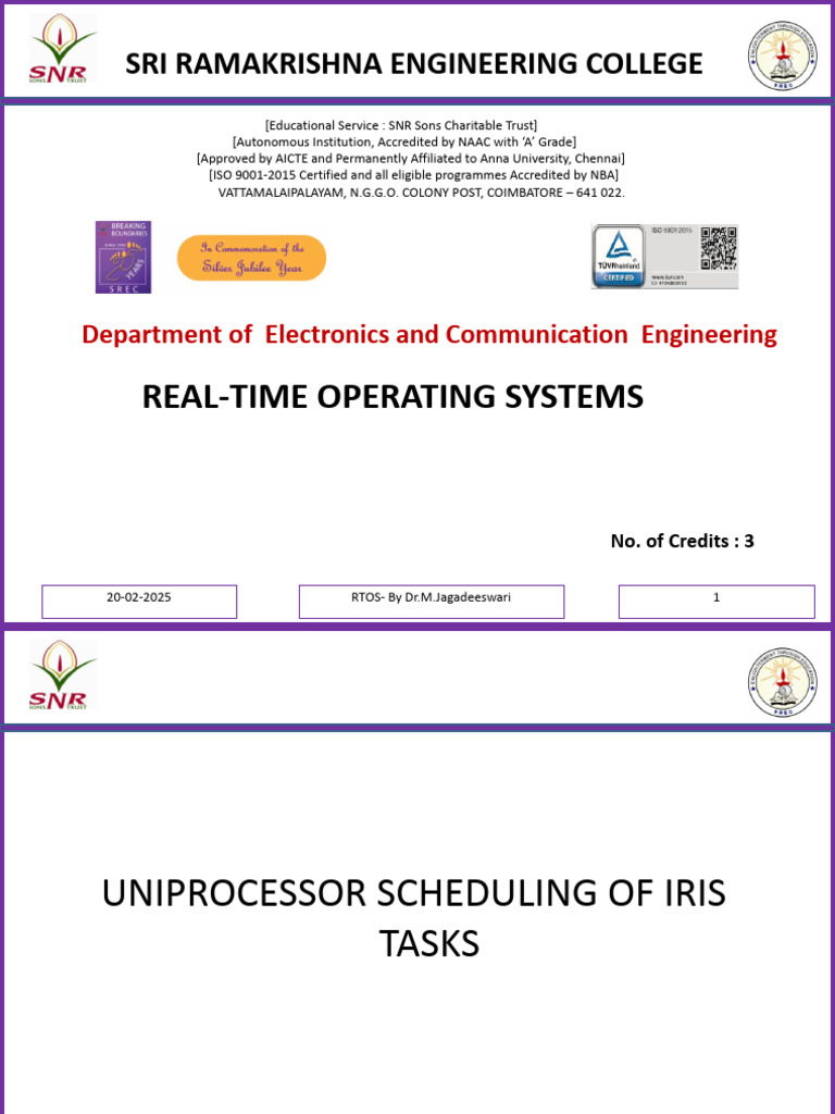 RTOS Module 1-IRIS | PDF | Scheduling (Computing) | Mathematical ...