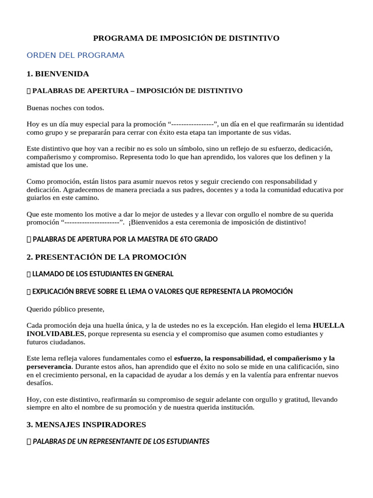 Programa de Imposición de Distintivo | PDF