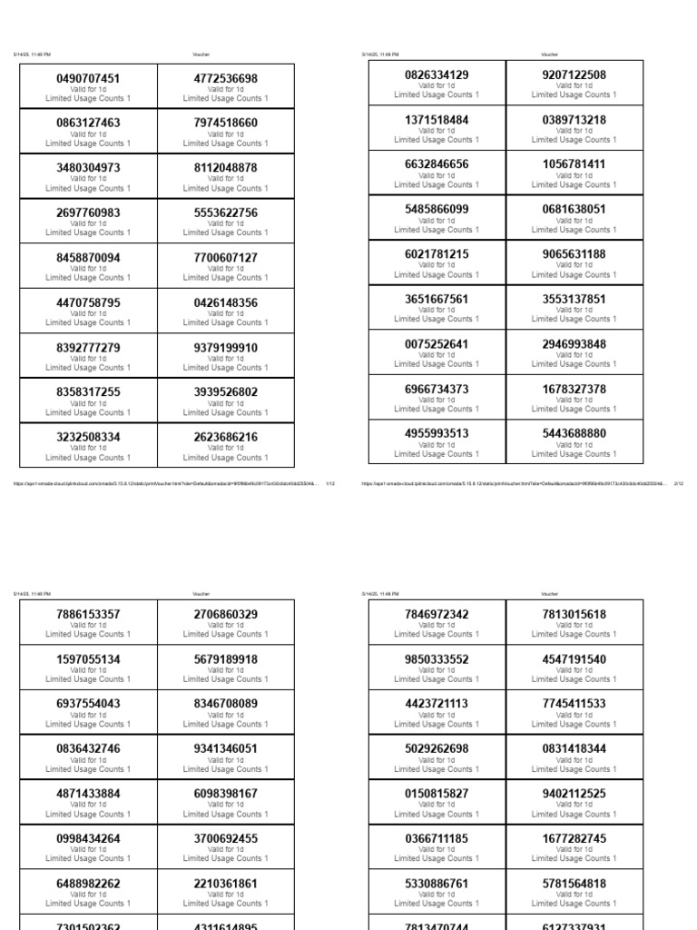 Daily Valid Voucher Codes List | PDF