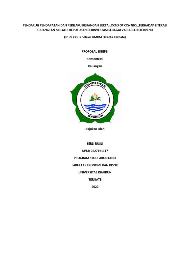 Pengaruh Pendapatan Dan Perilaku Keuangan Serta Locus of Control | PDF