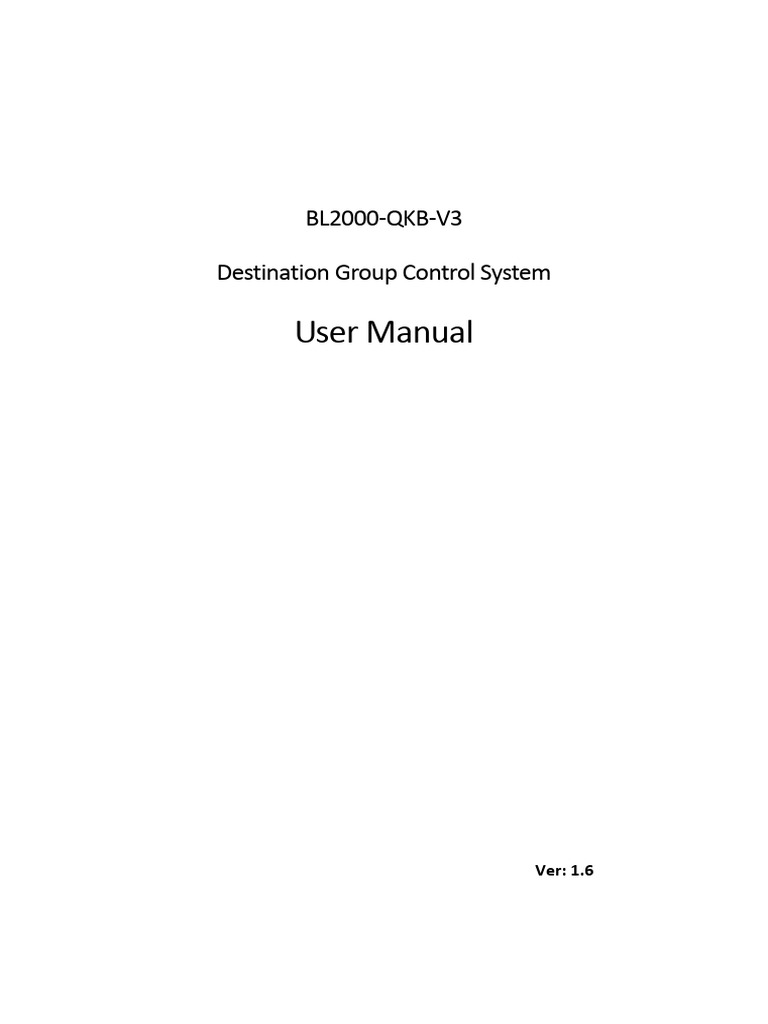 BL2000-QKB-V3 Control System Manual | PDF | Elevator | Menu (Computing)