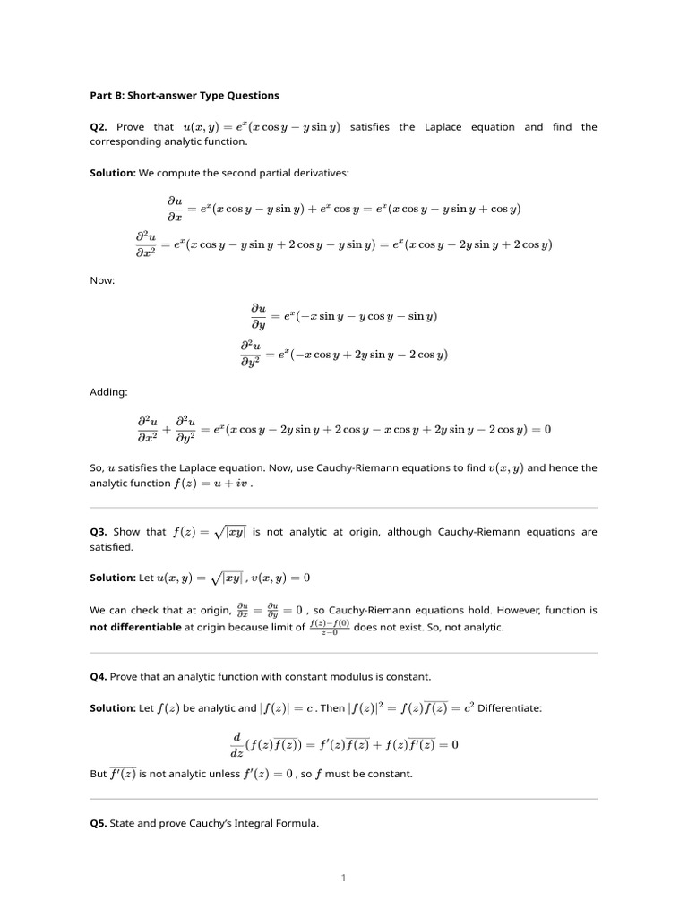 Proving Analytic Functions and Theorems | PDF | Mathematical Analysis ...