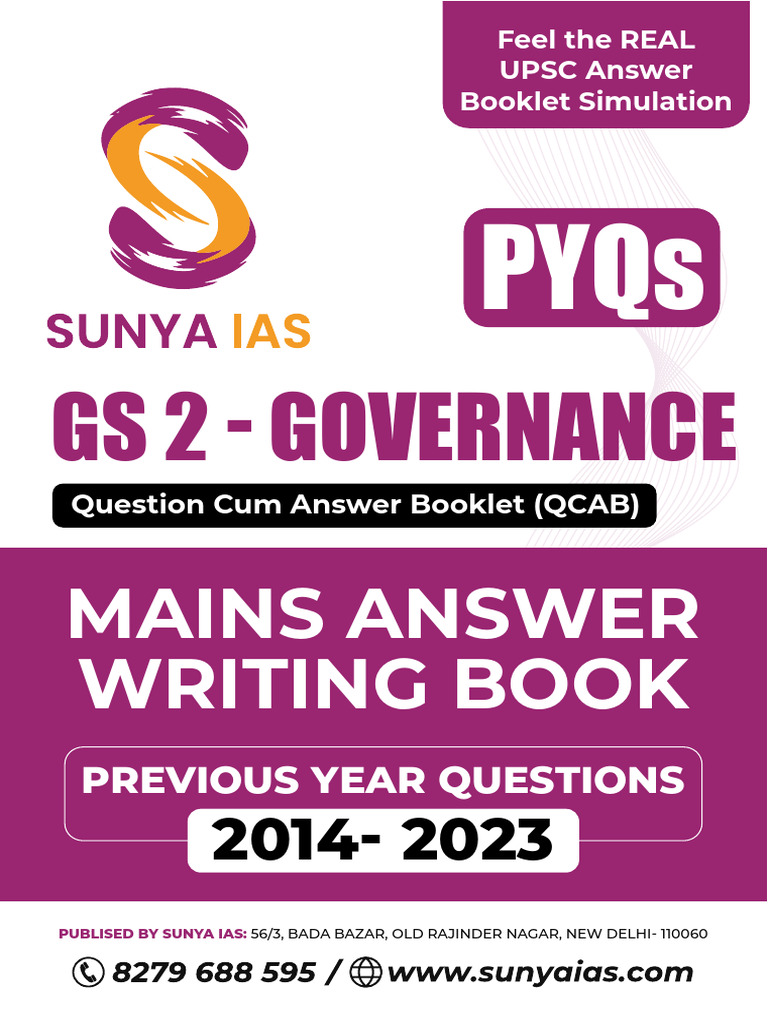 UPSC GS 2 Governance Answer Booklet | PDF | Governance | Political Science