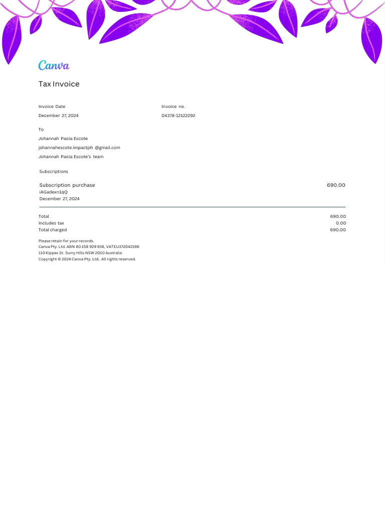 Invoice 04378 12122292 | PDF