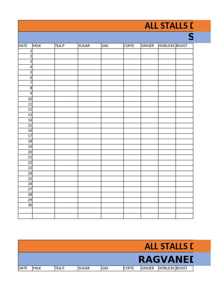 Detailed Inventory of Stall Supplies | PDF