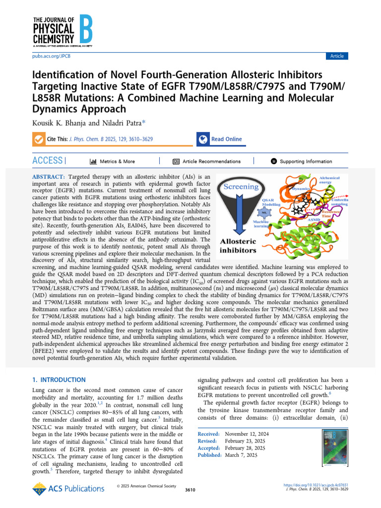 Novel Allosteric Inhibitors for EGFR Mutations | PDF | Epidermal Growth ...