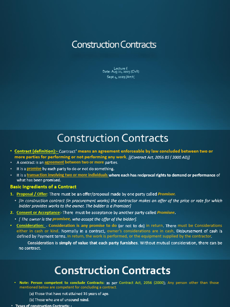 Types of Construction Contracts Explained | PDF | Joint Venture | Business