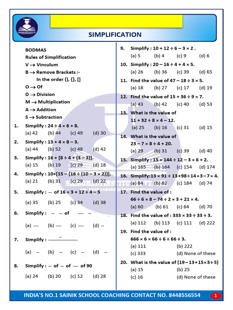 Math Simplification Techniques | PDF | Chess | Chess Theory
