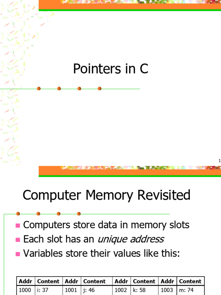 Understanding Pointers in C Programming | PDF | Pointer (Computer ...