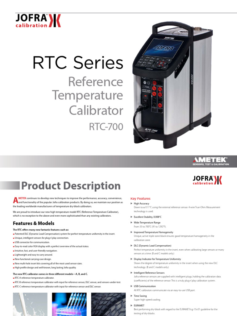RTC-700 Temperature Calibrator Overview | PDF | Calibration | Computer ...