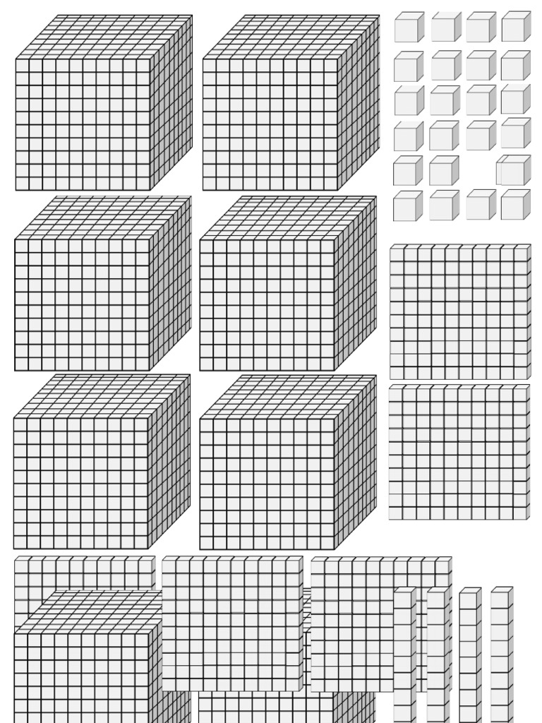 Bloques Base 10 para Imprimir | PDF