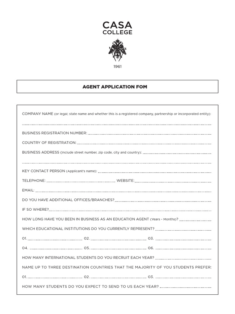 Education Agent Application Form | PDF | Justice | Crime & Violence